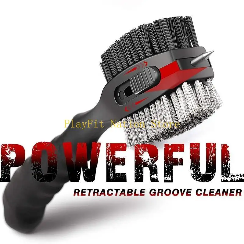 فرشاة نادي الجولف 242F، مضرب قضيب الجولف، مقبض قصير متين، منظف الأخدود على الوجهين