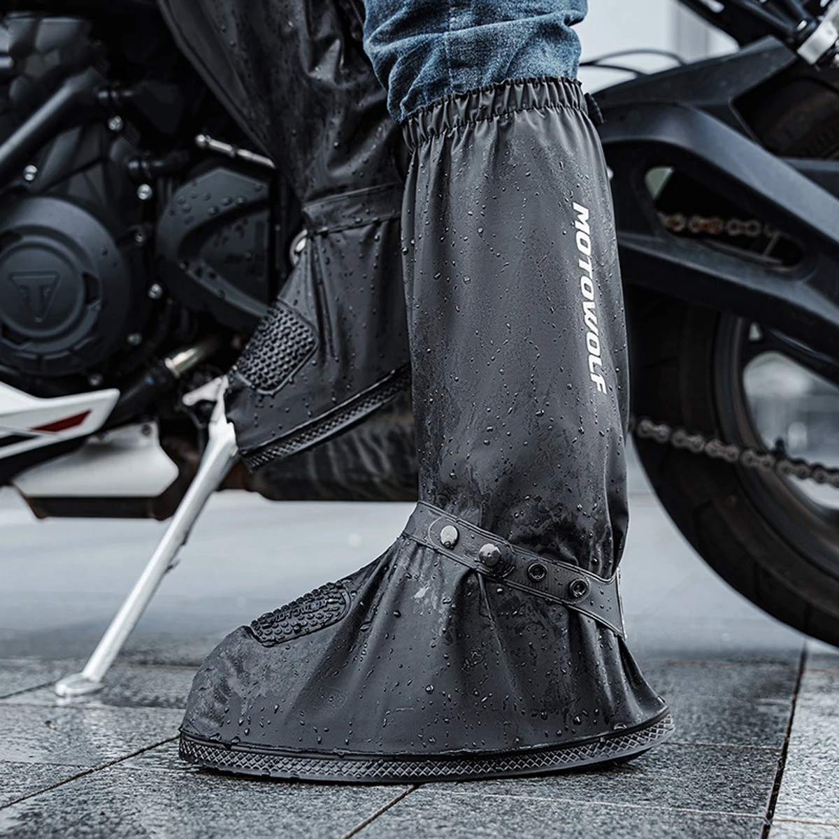 Reusable Motorcycle Scooter Dirt Bike Rain Shoes Cover Non-Slip Boot Covers Unisex Bicycle Shoes Protectors For Rainy Snowy Day