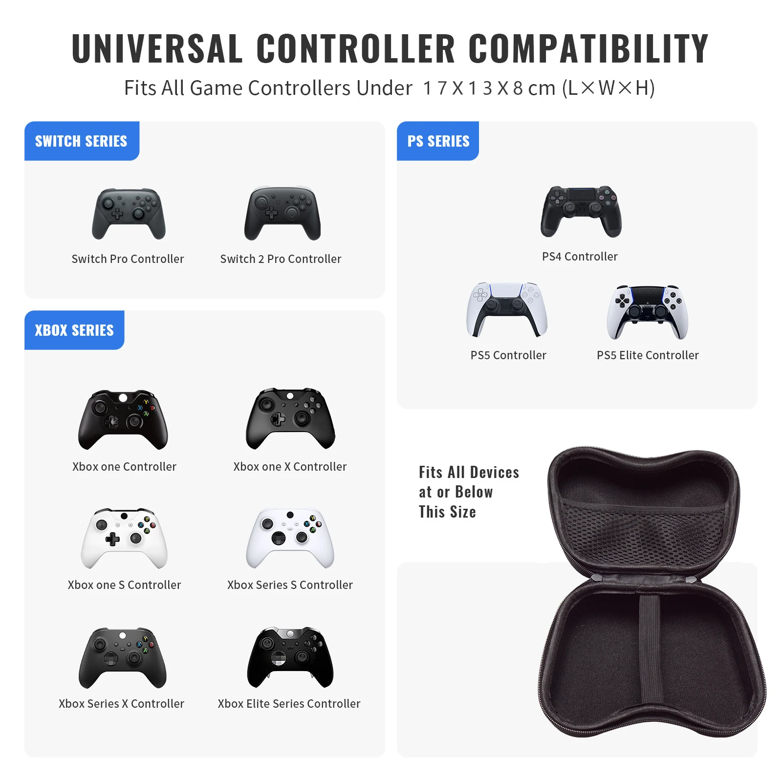 Red New Universal Game Controller Bag For PS4 PS5 XBOX Steam Controller 2 Carrying Storage Bag Protective Zipper Case 2026 view 6
