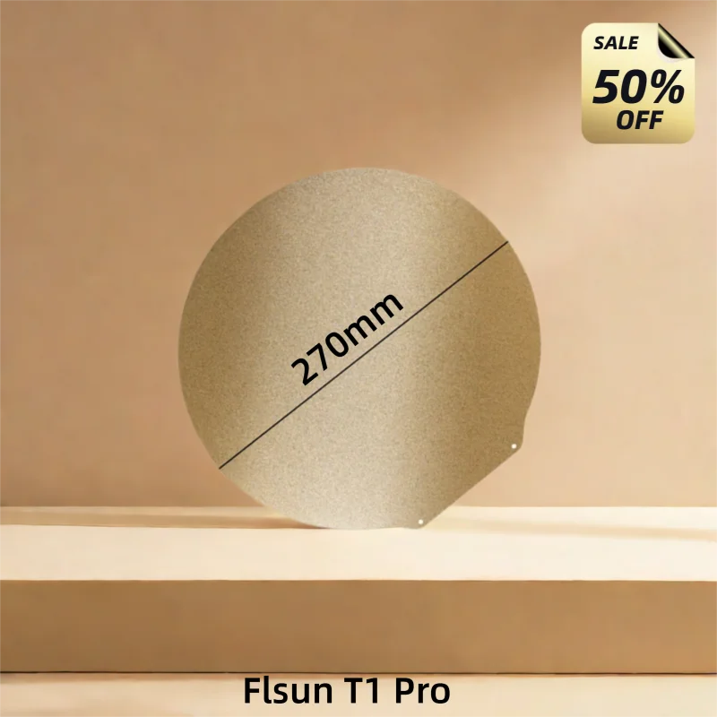

Flsun Textured PEI Build Plate for T1 Pro/SR/QQ-S Pro Heated Bed Dia 270mm Double Sided PEI Powder Coated Spring Steel Sheet