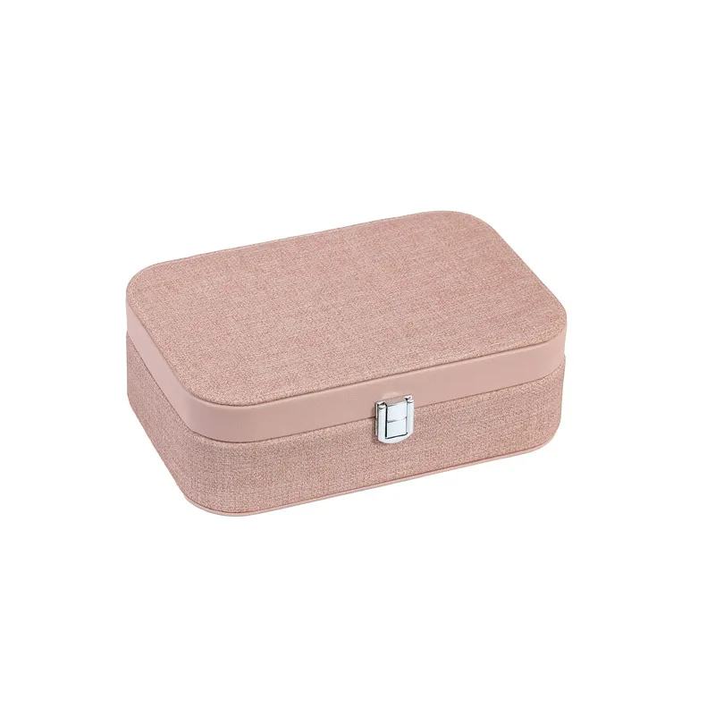 Leather Portable Jewelry Box Earrings Necklaces Rings Storage Box Small And Exquisite Home Decoration Box Double-layer