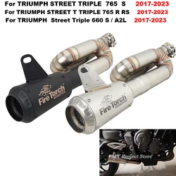 Motorcycle Exhaust Escape Mid Connecting 50.8mm Muffler Pipe Slip On For TRIUMPH STREET TRIPLE 765 S R RS 660 S A2L 2017 - 2023