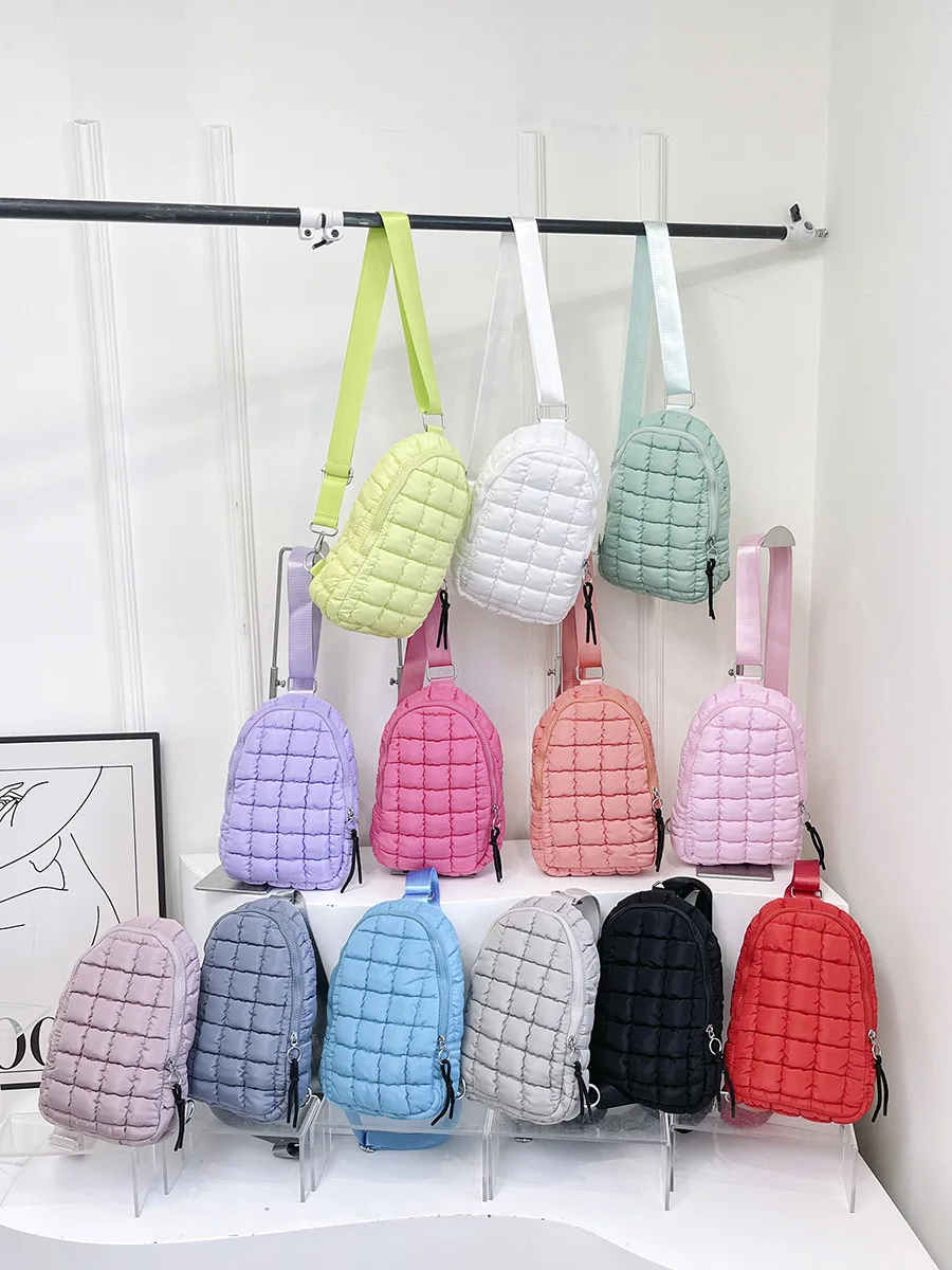 Korean version wholesale 2025 burst Ringer pleated shoulder bag large capacity Korean niche bubble trend Crossbody bag