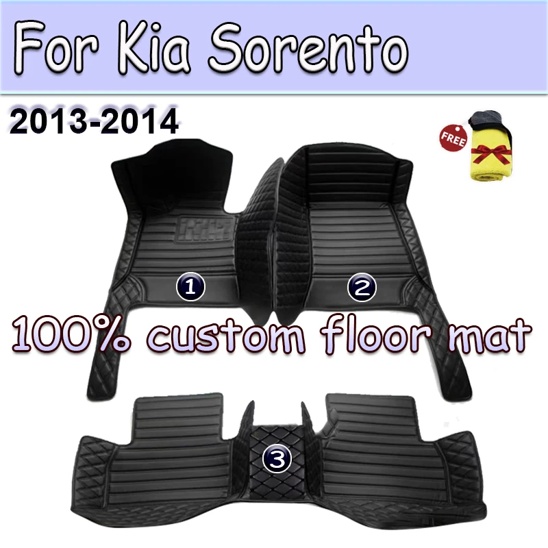 Car Floor Mats For Kia Sorento（Five Seats）2013 2014 Customauto Foot Pads Automobile Carpet Cover interior accessories