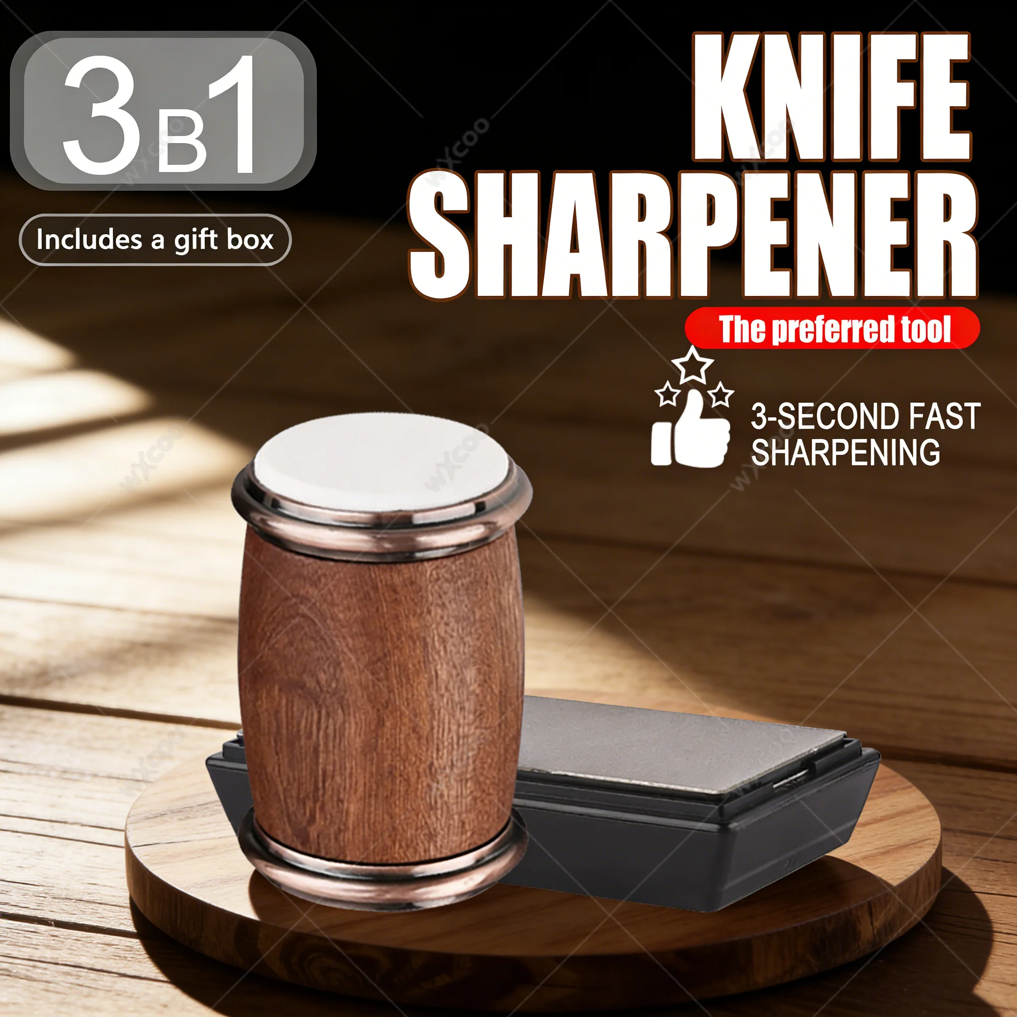 

WXCOO New Drum Sharpener Fixed Angle & Drum for Kitchen Knives Chef Household Professional Tool Precision Knife Sharpener