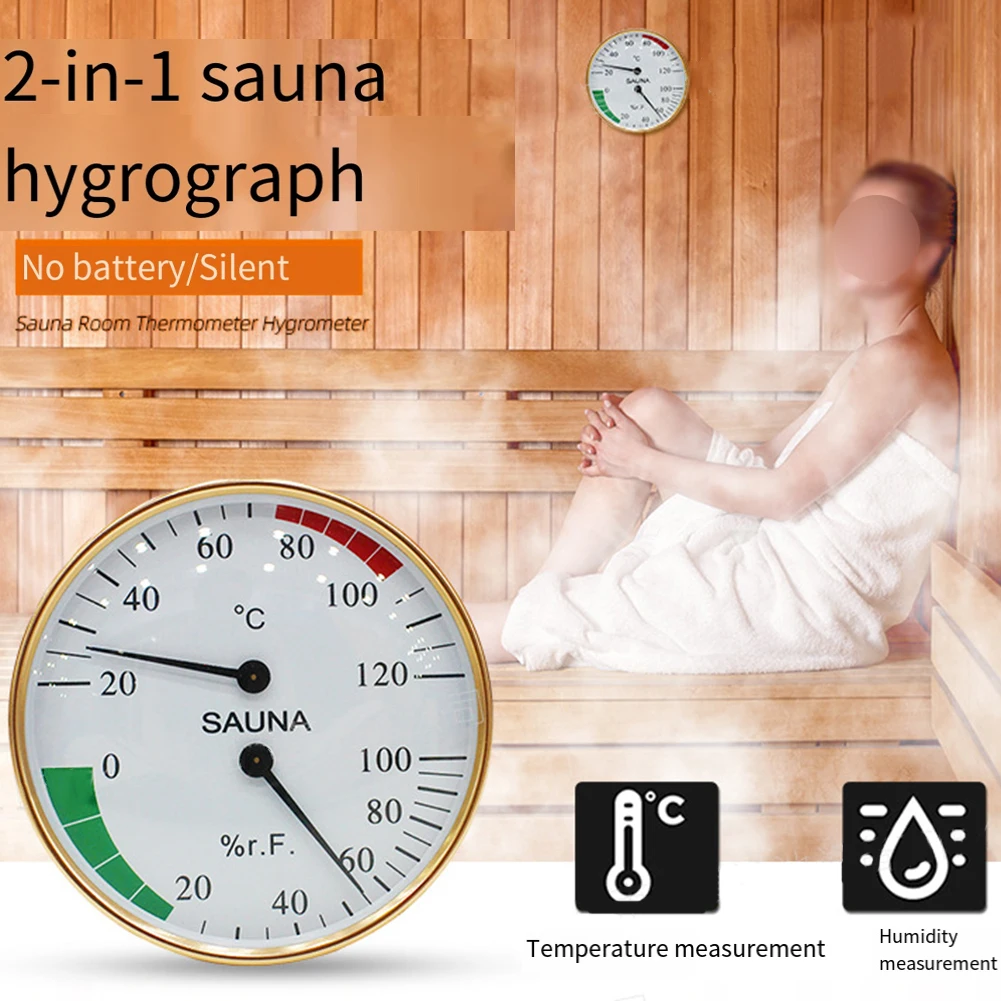 Termómetro y medidor de humedad de alta precisión, sala de Sauna montada en la pared para el hogar y la Oficina, medidor de temperatura y humedad