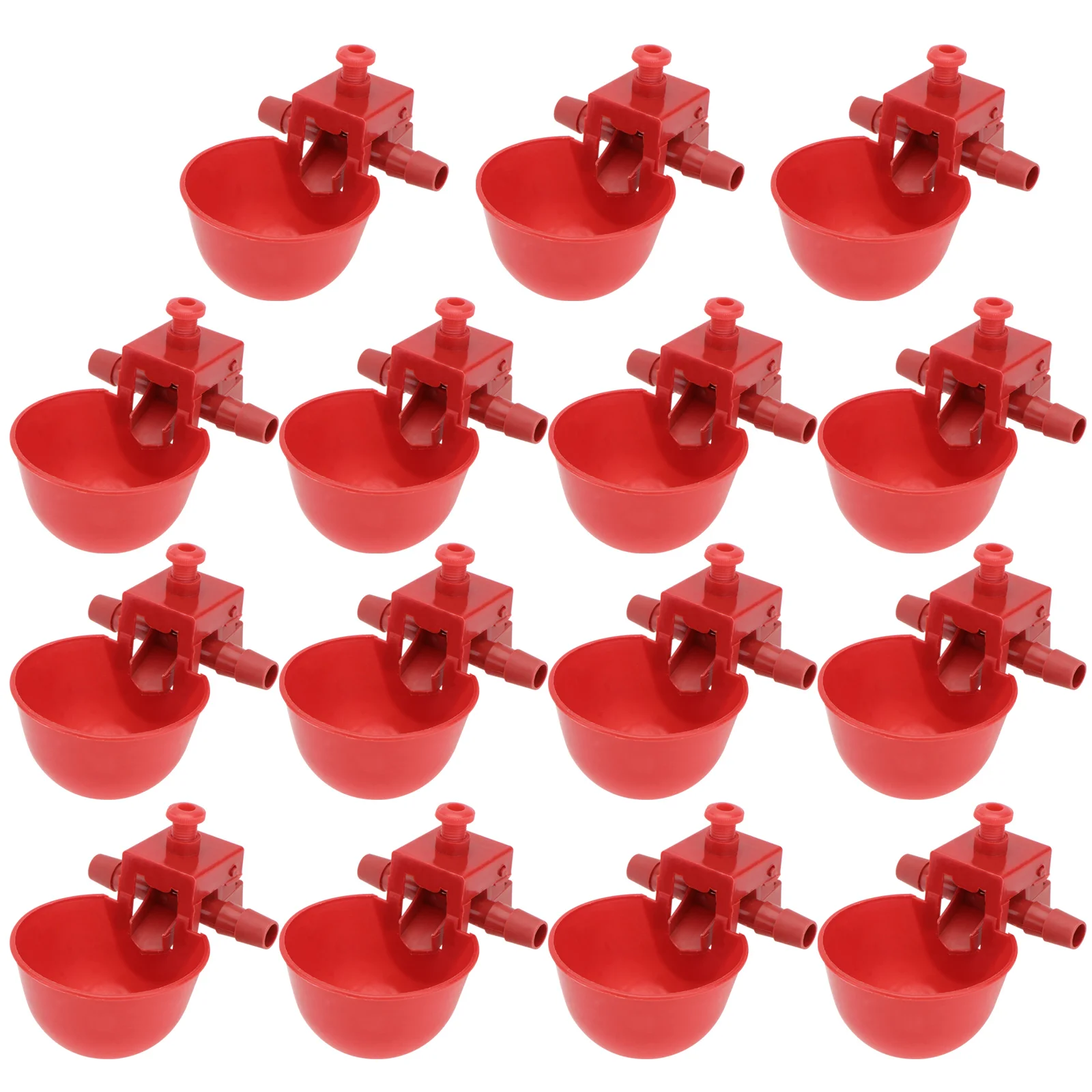 

15 PCS Water Dispenser Pigeon Drinker Chicken Egg Poultry Drinking Cups Red Quail