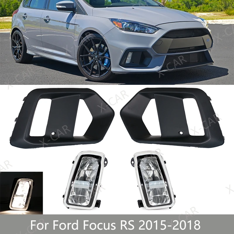 

Car Front Bumper Fog Lamp Foglamp Cover Frame Cap Hood Bezel For Ford Focus RS 2015 2016 2017 2018 Foglight