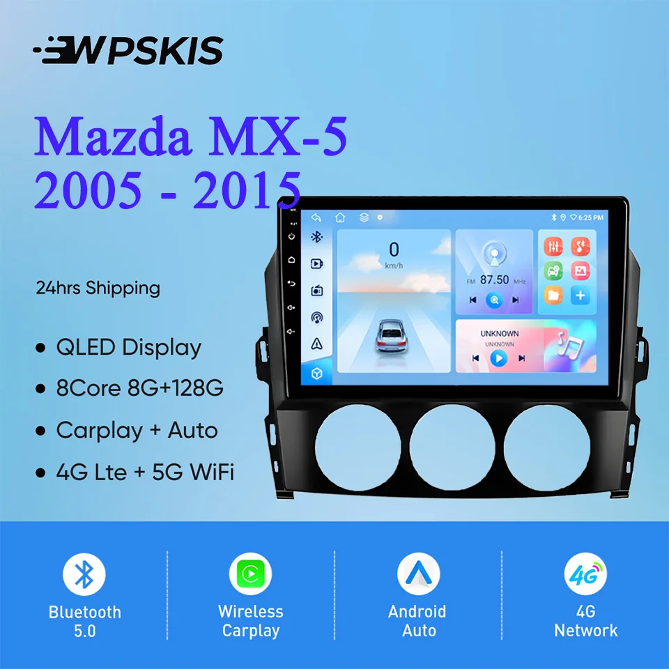

Android 14 For Mazda MX-5 MX5 2005 - 2015 Auto Radio Stereo Multimedia Video Player GPS Navigation Monitor 4G Lte WiFi Carplay