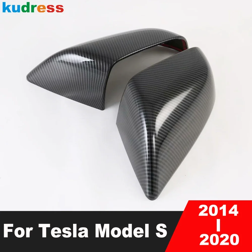 

Накладка на зеркало заднего вида для Tesla Model S 2014-2017 2018 2019 2020, углеродное волокно, крышка бокового зеркала автомобиля, аксессуары в виде ракушки