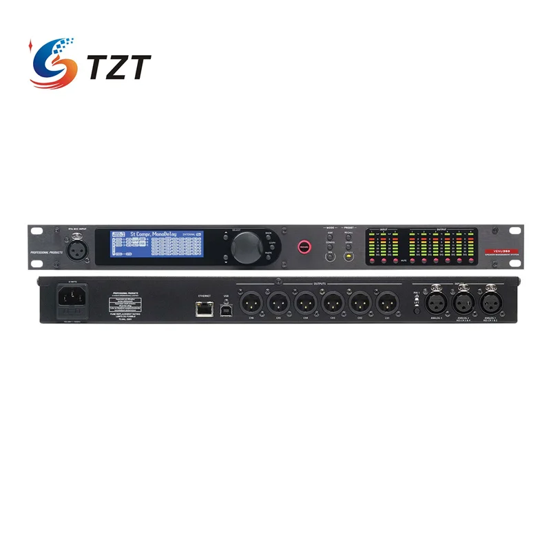 TZT VENU360 Digital Audio Processor Professional Stage Speaker Management System 3 Inputs 6 Outputs