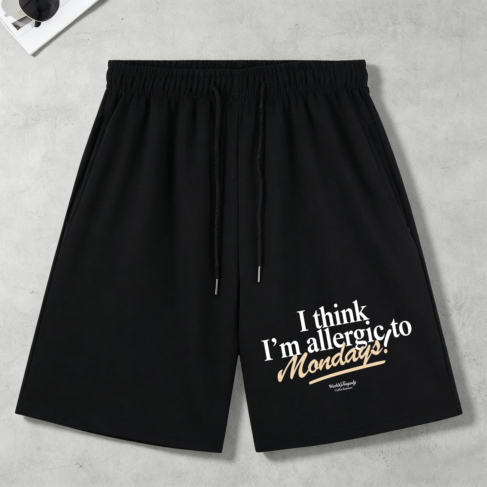 I Think I'M Allergic To Monday Pocket Pants Mans Summer Loose Shorts Retro Unisex Streetwear Fashion All-Match Wide-Leg Pants