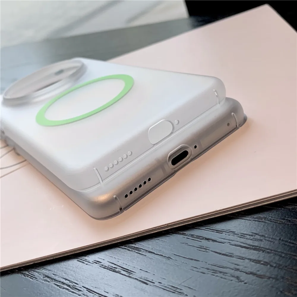 Matte Frosted Clear Luminous For Magsafe Case For Huawei Pura 70 Ultra Mate 60 Pro Plus Magnetic Wireless Charging Armor Cover