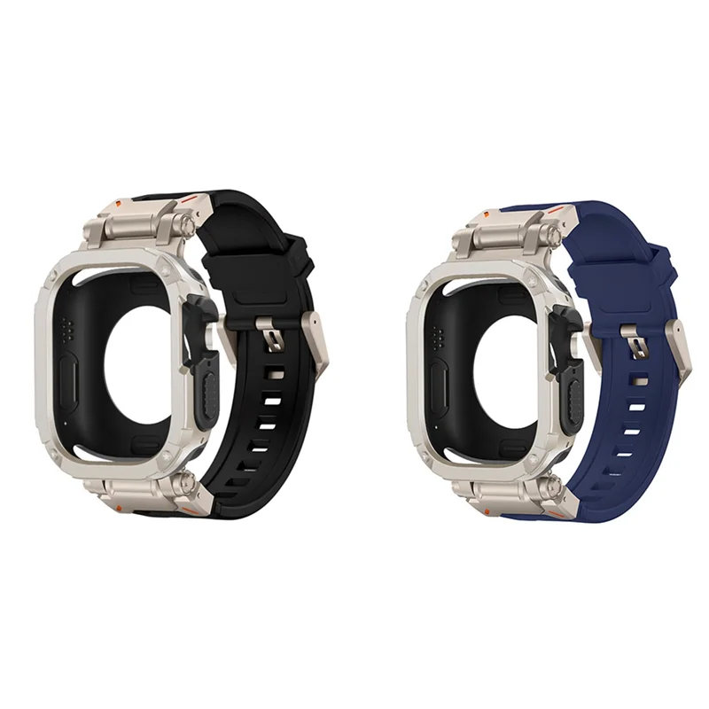 CS-For Watch 9 Ultra 49 مم غطاء حماية من مادة TPU بسوار من السيليكون ومجموعة حافظة ساعة مضادة للسقوط