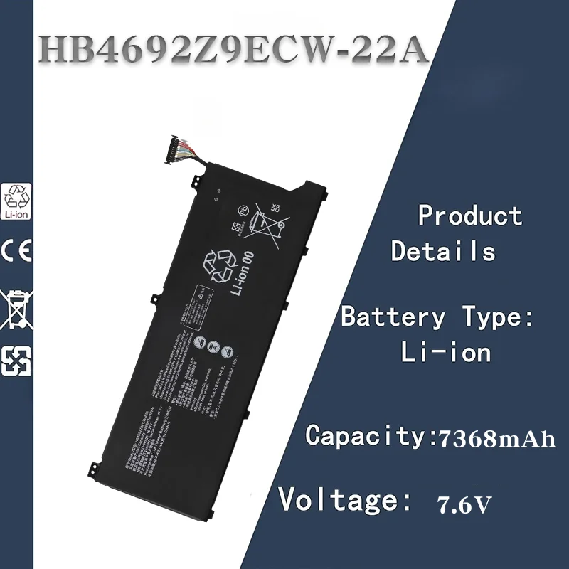 

Huawei HB4692Z9ECW-22A Аккумулятор 7,6 В 7368 мАч для замены ноутбука NBIL-WFQ9 NDR-WFH9HN NBB-WAH9P