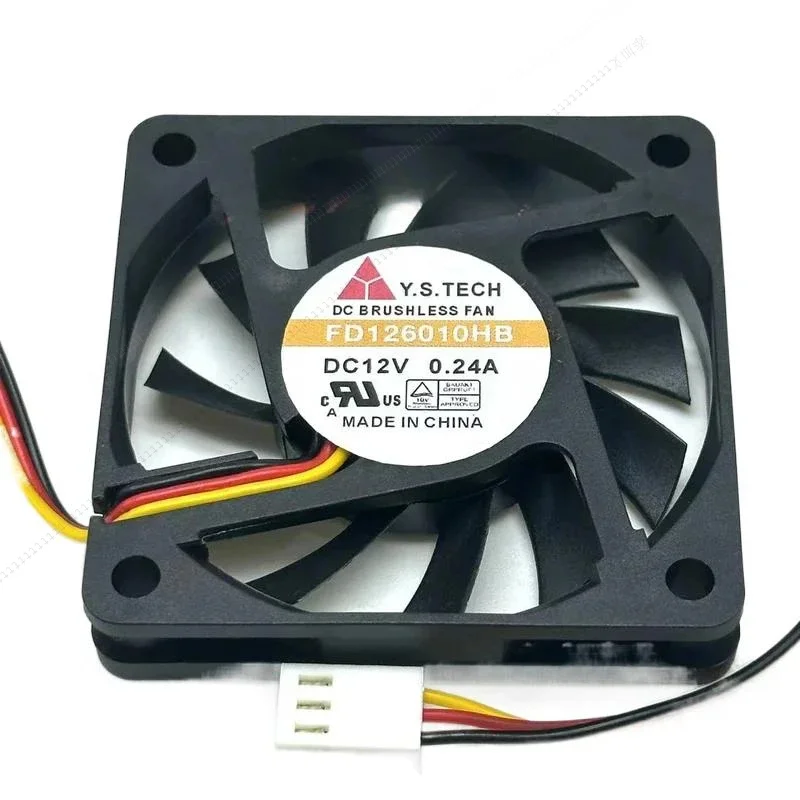 

W Y.S.TECH FD 126010 HB DC 12V 0.24A 3-Wire 60X60X10mm Server Cooling Fan