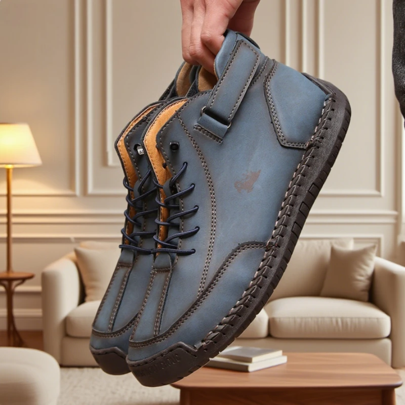 Scarpe da uomo in pelle fatte a mano Moda casual Marchio di lusso Scarpe mocassini morbidi Classiche stivali nudi da uomo antiscivolo Sneakers da uomo