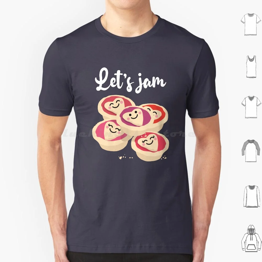 Let's Jam ( Tarts )-Pink T Shirt 6xl Cotton Cool Tee Lets Jam Jam Tarts 14th February Valentines Day Pastries Baking Lover Love