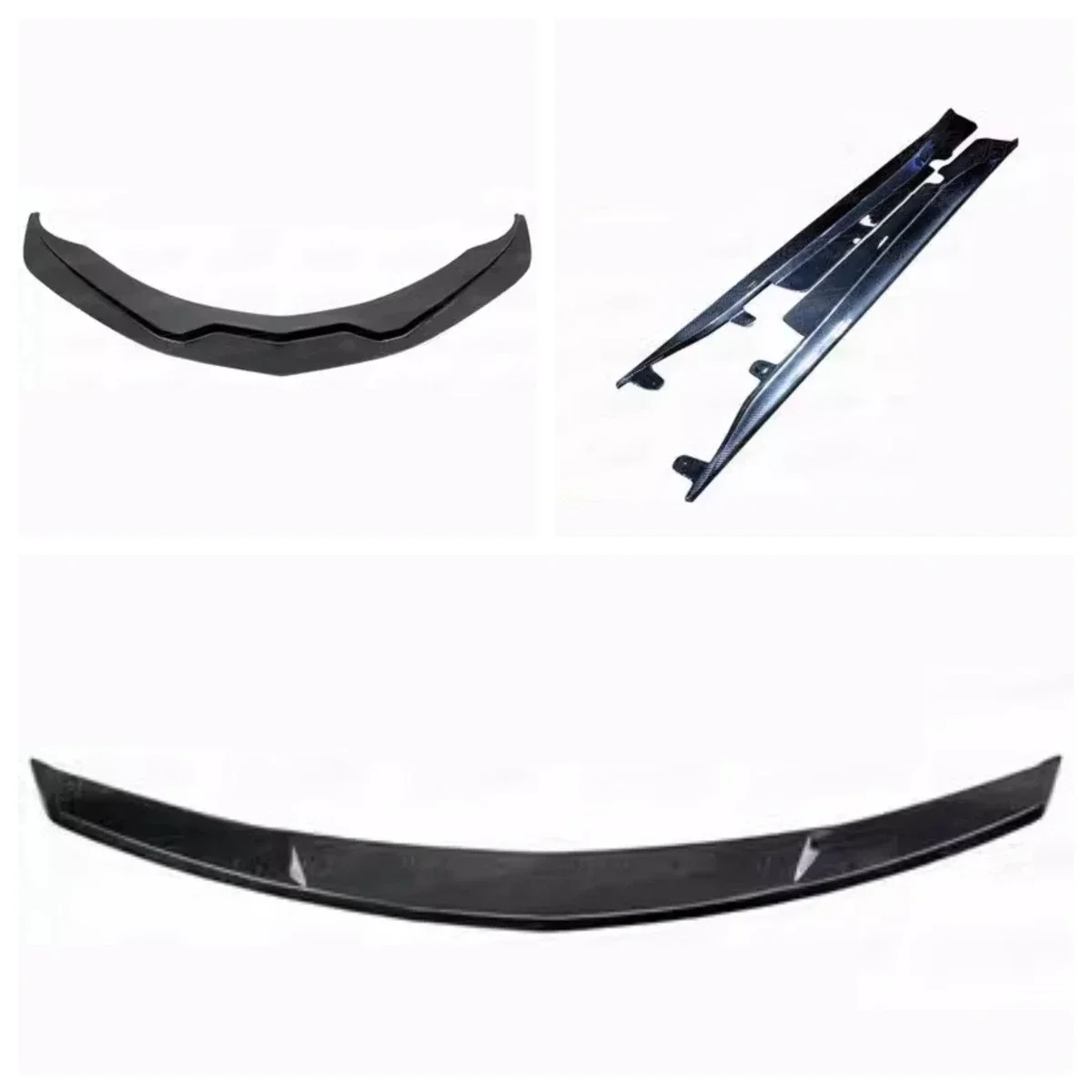 Kit de Acessórios para Carro Estilo LG para Corvette C7 14-16, Spoiler Frontal em Fibra de Carbono, Saia Lateral e Asa Traseira