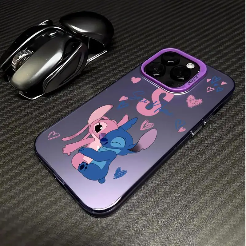 Disney Stitch Angie Cool Art phone case for Apple iphone 14 16 pro max 13 15pro 11 12 14promax 16plus fundas hard shell couvres