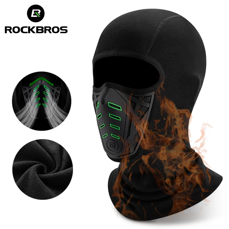 

ROCKBROS Bicycle Full Face Scarf Winter Thermal Fleece Warm Windproof Hood Balaclava Breathable Cycling Mask Bicycle Headwear