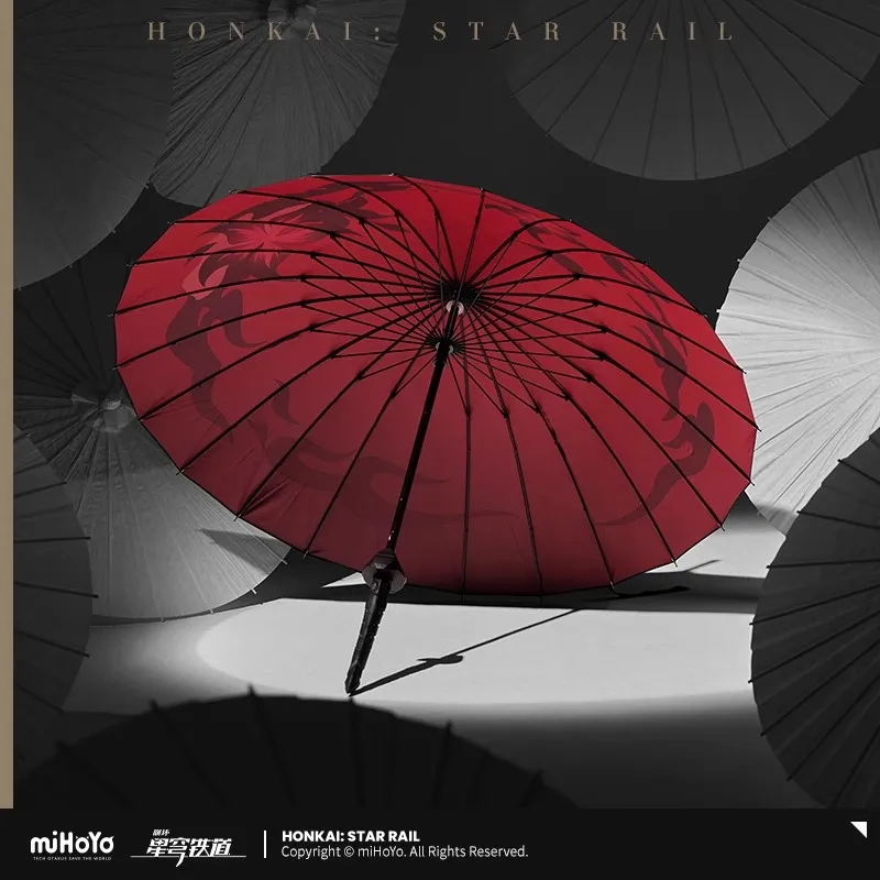 [Genuine] miHoYo Game Acheron Umbrella Honkai Star Rail Acheron Theme Long-handled Umbrella Anime Accessory Cosplay Xmas Gifts