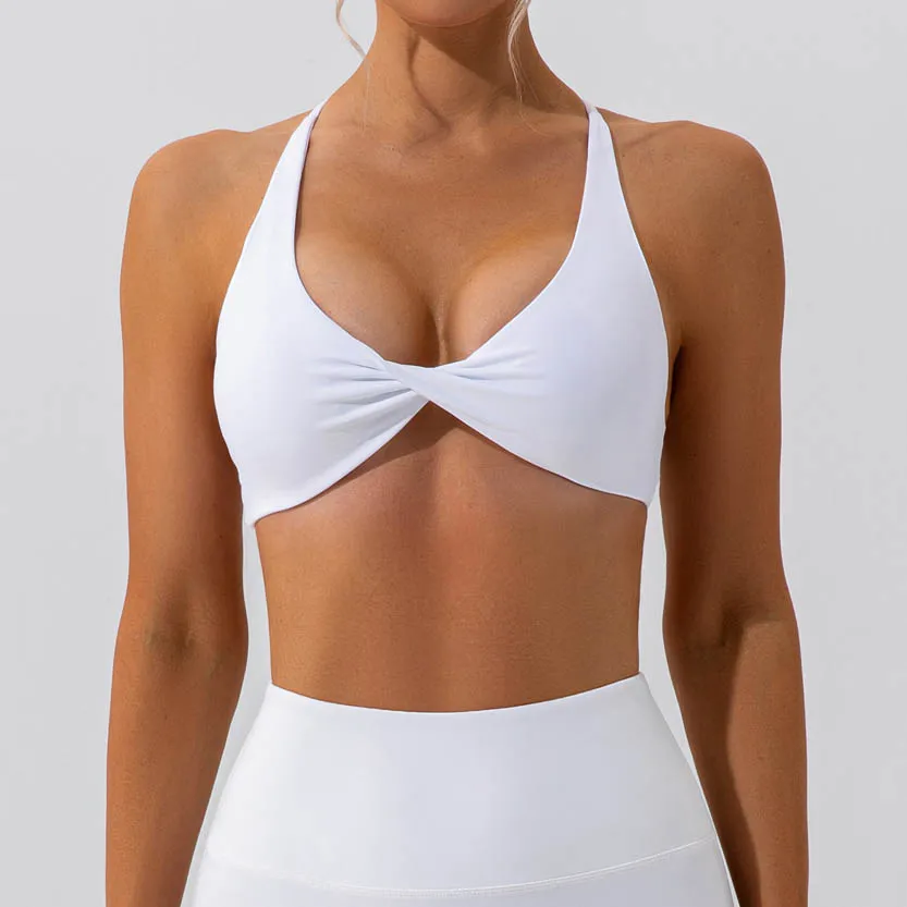 

SHINBENE Спортивные бюстгальтеры для фитнеса с подкладкой спереди для женщин, укороченный топ на бретелях для йоги с перекрестной спинкой, бюстгальтер для тренировок в тренажерном зале