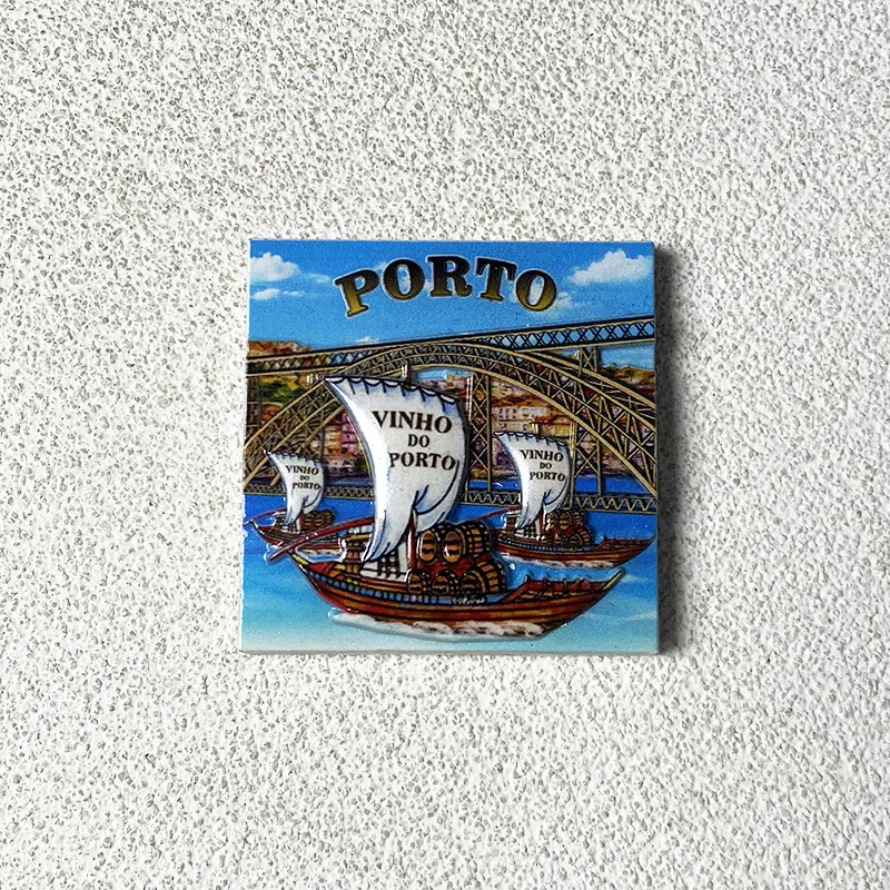 

Porto Portugal 3D Resin Vintage Ship & Bridge Fridge Magnet -Decorative Kitchen & Home Magnet, Cute & Strong Refrigerator Magne