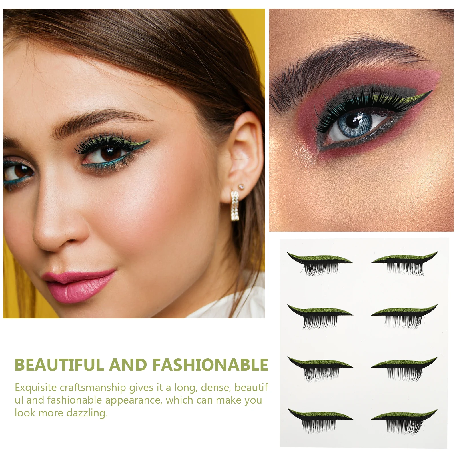 

4 Pairs False Eyelashes Sticker Plastic Glitter Makeup Eyeliner Decal Tape Eye Line Strip Enlarging Eyes Daily Masquerade
