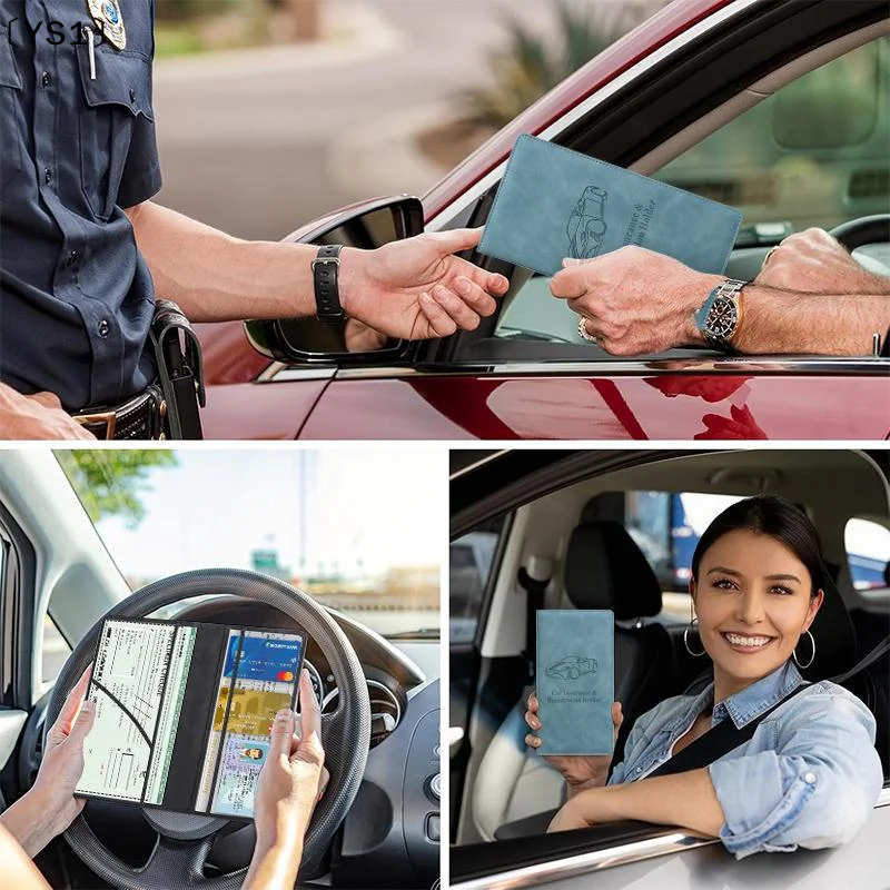 〔YS1〕Portadocumentos para registro y seguro del coche, organizador para guantera de vehículo, para documentos y tarjetas