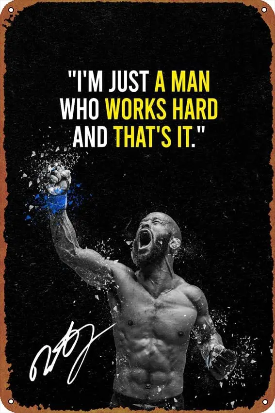 Demetrious Johnson Self-Improvement Posters Tin Signs Retro Metal Movie Tins for Bar Pub Home Cafes Wall Decor, 8X12 Inch (20X30