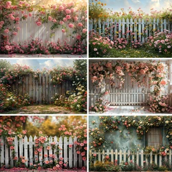 Bonvvie Flower Wall Backdrop Photography Rose Garden Castle Baby Shower Portrait Birthday Wedding Decor Background Photo Studio