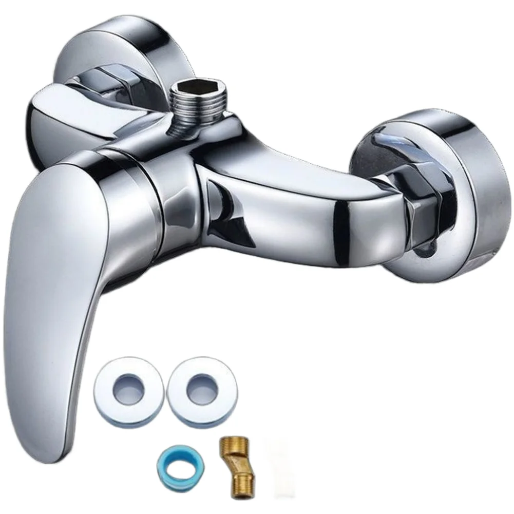 Zinc Alloy Shower Mixer Tap Wall Mounted Bathroom Faucet with Five Spray Settings and 15 Meter Hose for Flexible Installation