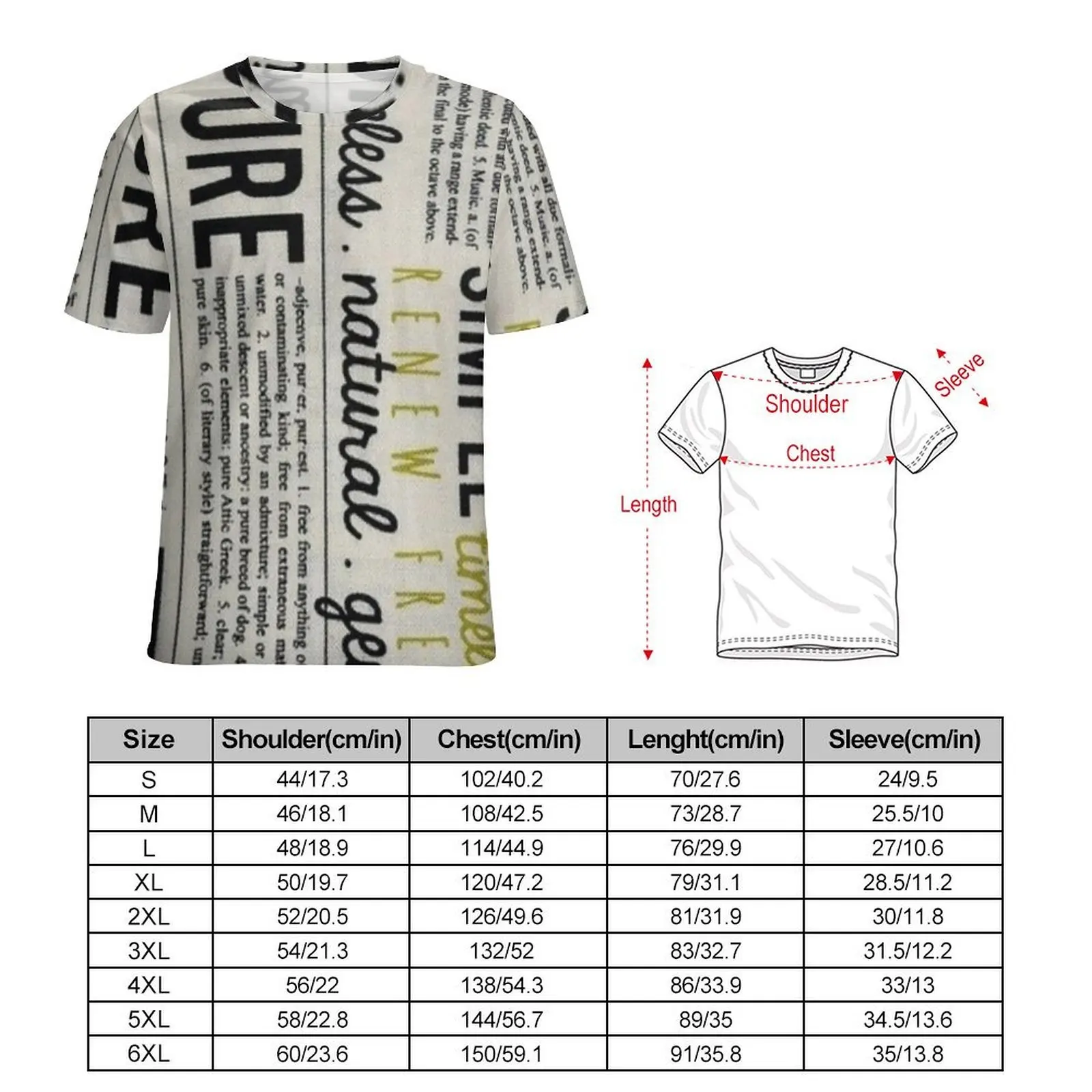 Oversized T Shirt Beach Retro Newspaper T-Shirts Black Letter Print Aesthetic O-Neck Tshirt Man Cool Graphic Tops