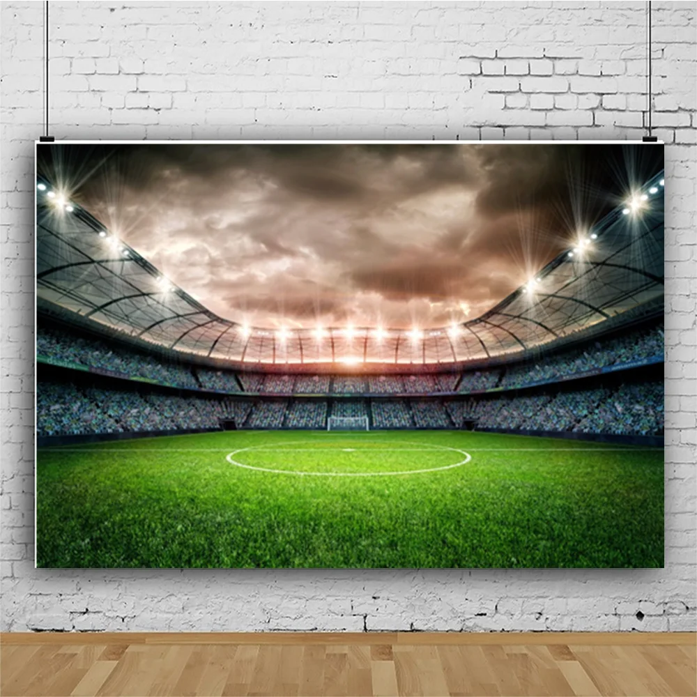 Real Madrid Football Stadium Photo Backgrounds Soccer Field Grassland Birthday Newborn Portrait Photography Backdrop