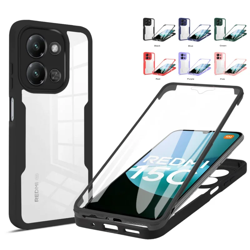 Coque de protection complète double face 360° pour Xiaomi Redmi 15c 5g 173mm, protection d'écran pour Redmi15c Redmy 15c 15 C 5g