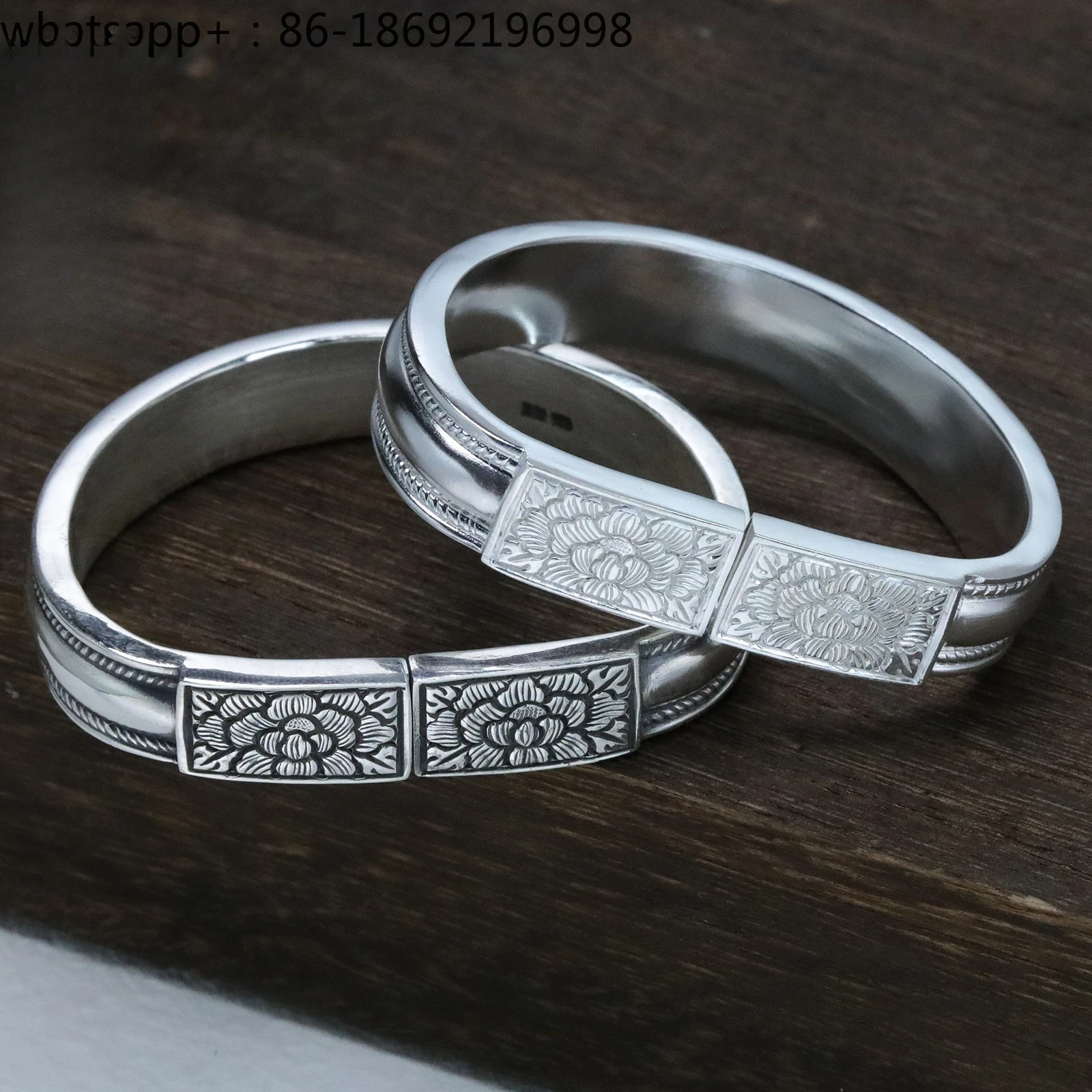 999 Silver Bracelet Women's Handmade Twisted Silk Retro Literary New Chinese Track Bracelet Solid