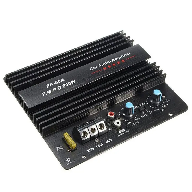 AEA9-PA-60A 600W 12V Power Amplifier Board For Home Car Audio Amplifier S Powerful Bass Subwoofers Amp For Mono Car Modi