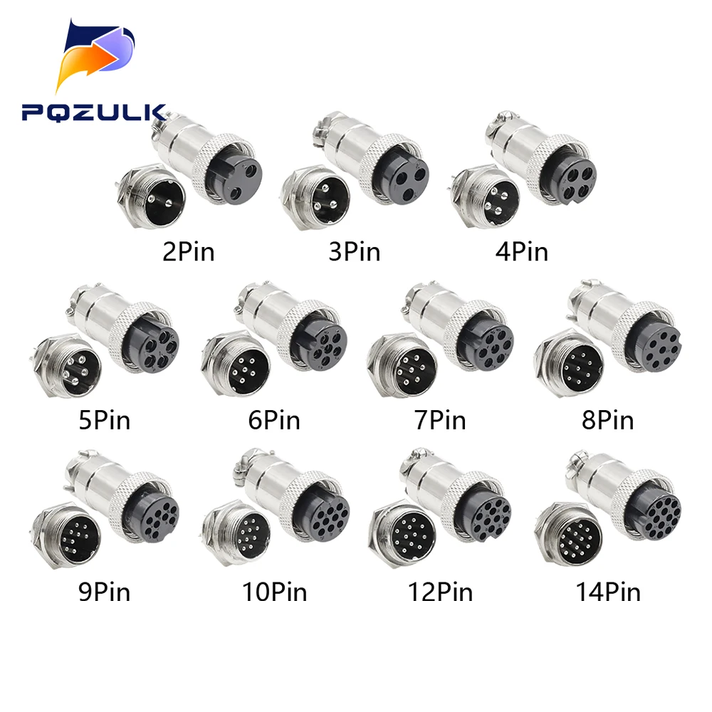 GX12 GX16 GX20 2 3 4 5 6 7 8 9 10 12 14 15 Pin Male Female Lc Cable Aviator Aviation Circular Connector Plug Socket