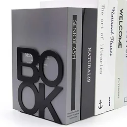 2pcs Bookend Book Stand Support Sample Bookend Iron Desktop Art Non Slip Rack Shelf Holder School Stationery Office Accessories