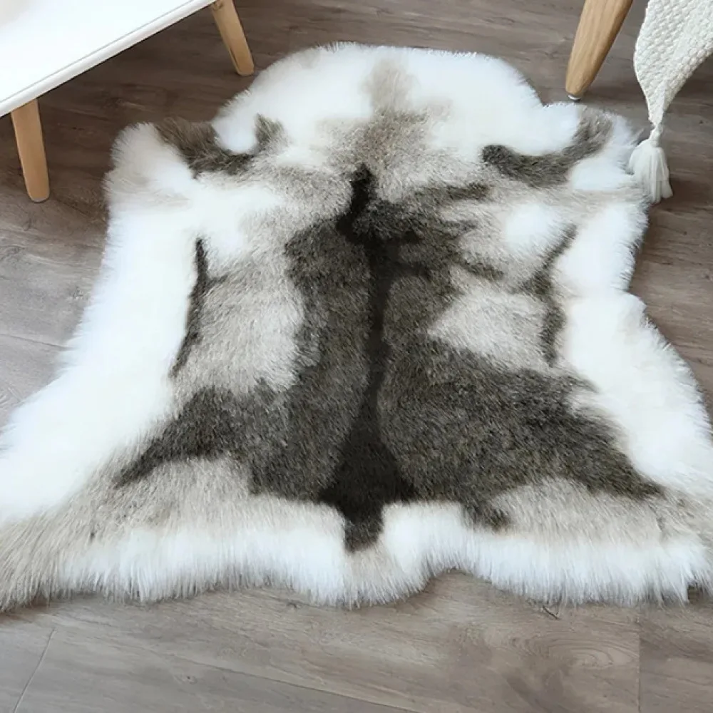 Comfortable Reindeer Shape Plush Area Rug Soft Faux Fur Carpet Modern Home Decor Mat For Living Room Bedroom Machine Washable