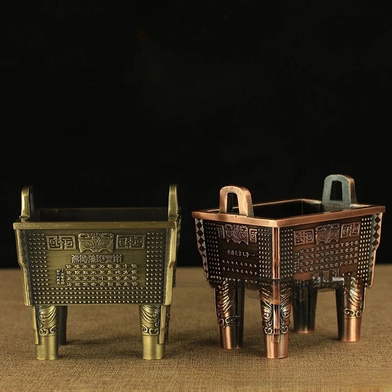 Copper Tripod Gathering Treasure Dragon Tripod Square Tripods Treasure Tripod Ornament Tripods Incense Burner Incense Insertion