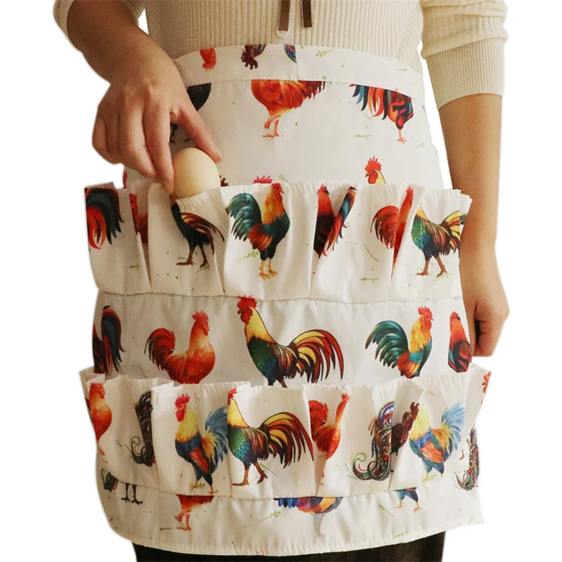 Pockets Egg Collecting Harvest Apron Chicken Farm Work Aprons Carry Duck Goose Egg Collecting Farm Apron Kitchen Garden Aprons