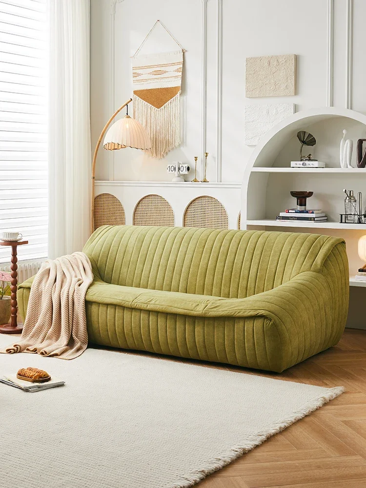 

Caterpillar sofa small apartment retro French living room cream style double triple leisure recliner
