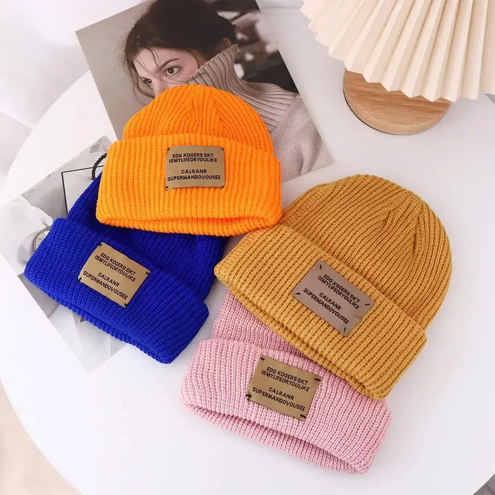 Masculino temperamento retro crânios carta outono inverno all-match chapéu de lã estilo coreano bonés chapéu de malha gorros masculinos