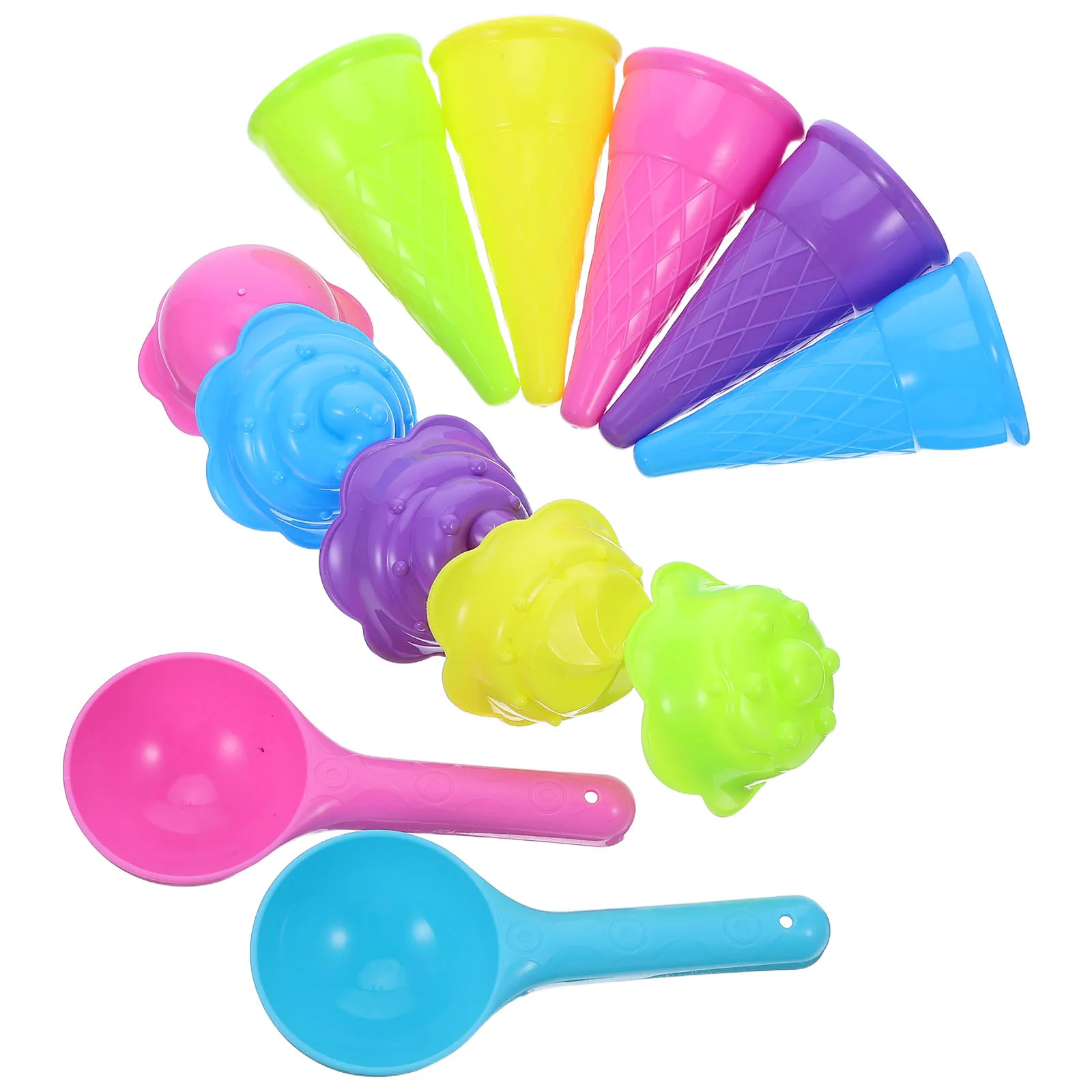2Sets Kids Ice Cream Cone Sand Molds Durable Resistant Wear Tear Multipurpose Design Ideal Beach Sandbox Indoor Outdoor