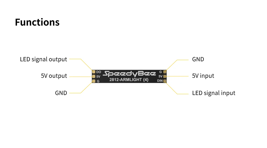 4PCS SpeedyBee Programmierbare 2812 Arm LED Licht Armlight 5V RGB Für RC FPV Racing BWhoop Drone Quadcopter – Detail 4