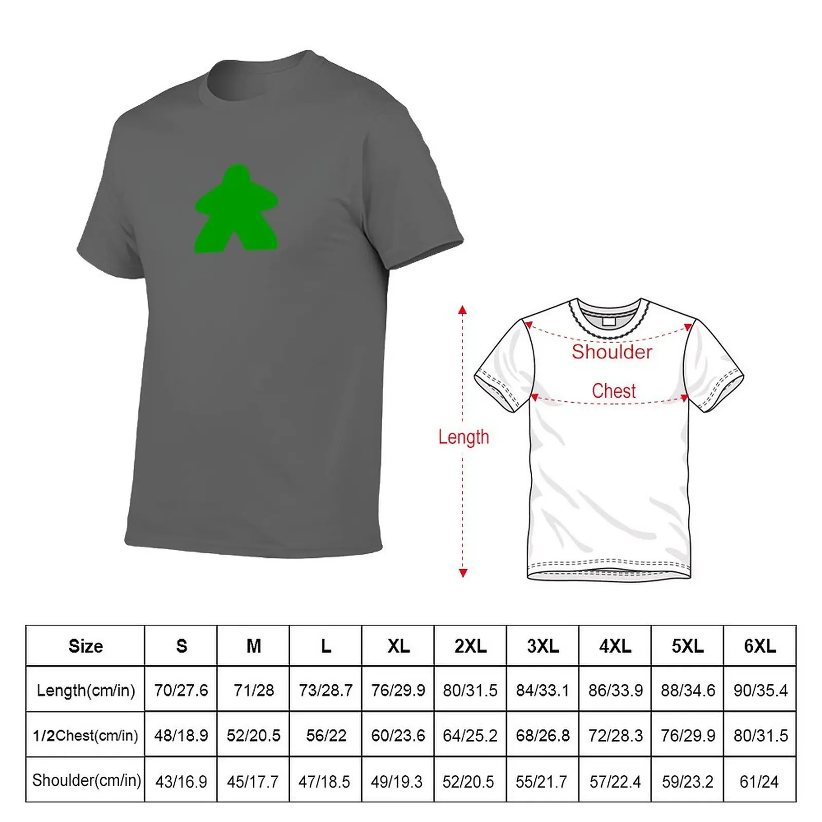 New The Green Meeple Board Game Piece T-Shirt kawaii clothes Short sleeve tee t shirt man boys animal print shirt t shirts men