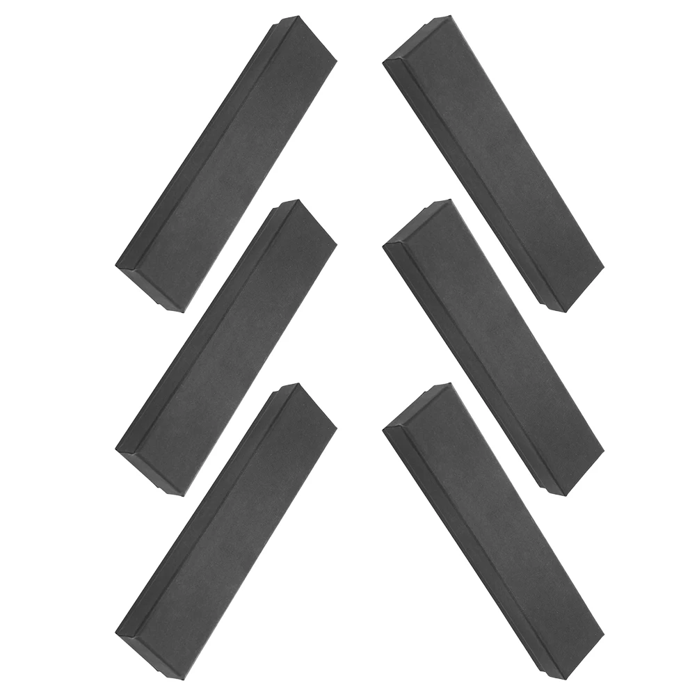 Caixa de relógio retangular preta, 6 peças, 5x3x22 5cm, armazenamento de joias, almofada de esponja, colar, pulseira, caixa de presente, exibição ganizer, decoração de casa