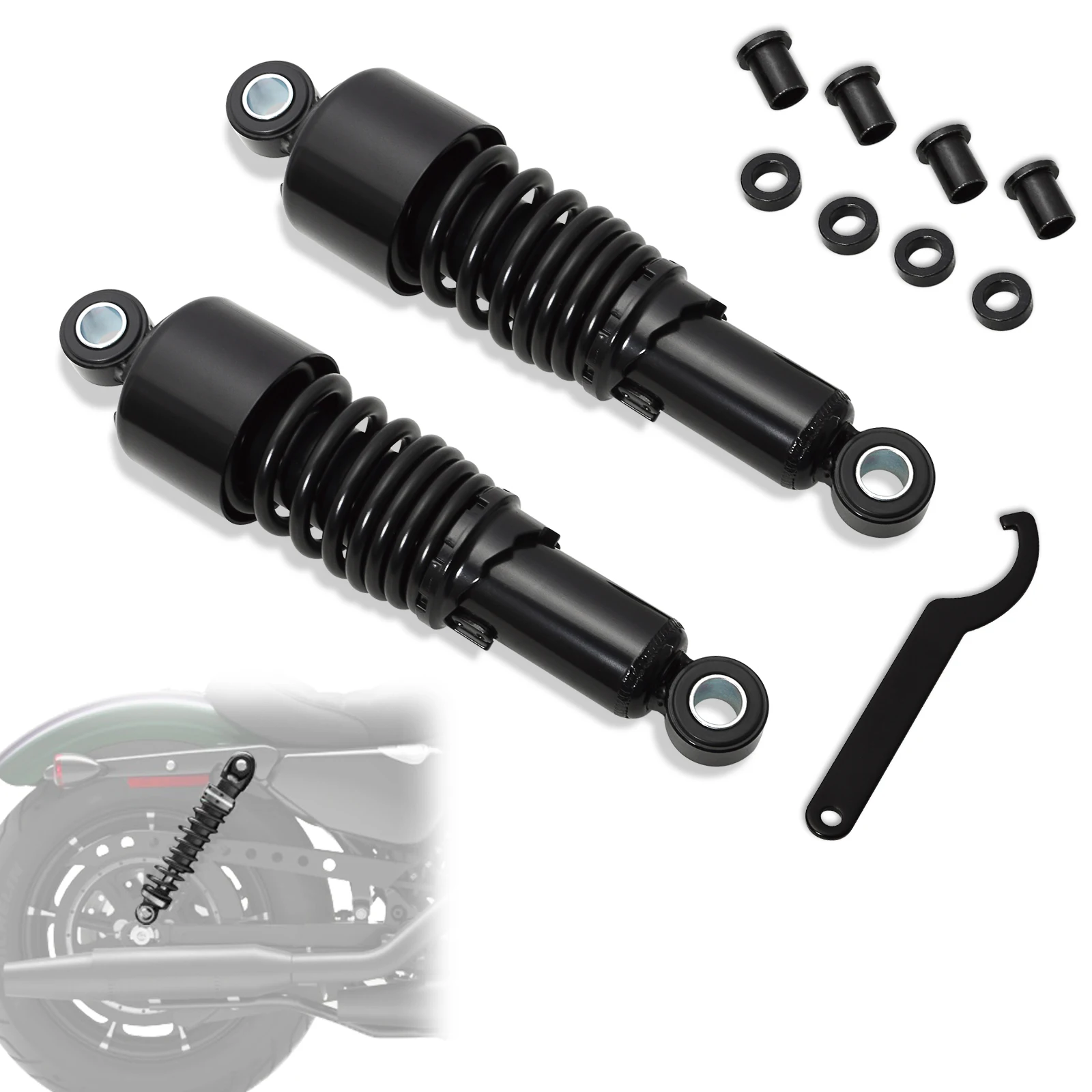 

267mm 10.5" Rear Shock Absorber Suspension Adjustable Shocks Spring Motorcycle For Harley Sportster 883 XL883 1200 2004-2012